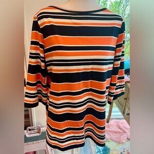 Trina Turk NWT three quarter length sleeve bateau neck heavy tee size M